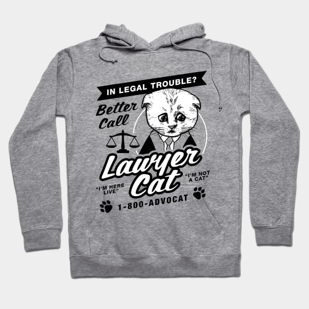 Lawyer Cat Hoodie by dumbshirts